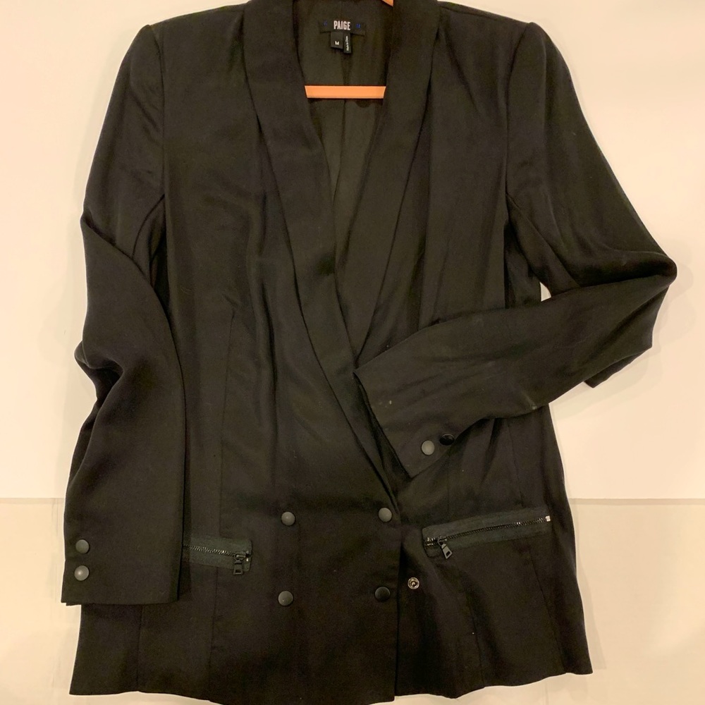 PAIGE classic black silk hand blazer
